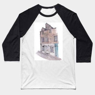 Edinburgh Building Scotland Watercolor Illustration Baseball T-Shirt